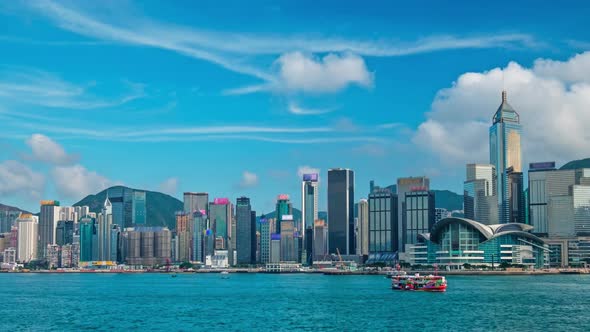 Aerial Timelapse of Hong Kong Skyline. Hong Kong, China alt