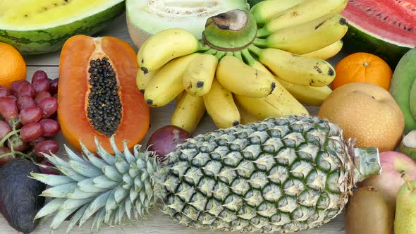 A lot of mixed fruit healthy food alt