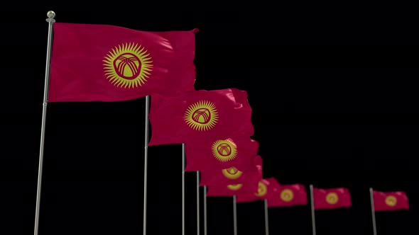 Kyrgyzstan Row Flag With Alpha