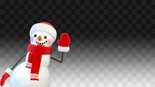 Snowman Greeting From Corner alt