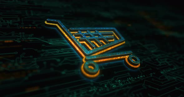 Shopping cart icon online commerce and business symbol digital concept alt