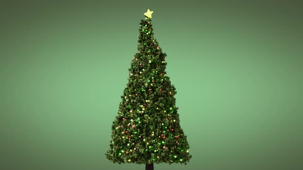 rotation of an illuminated Christmas Tree