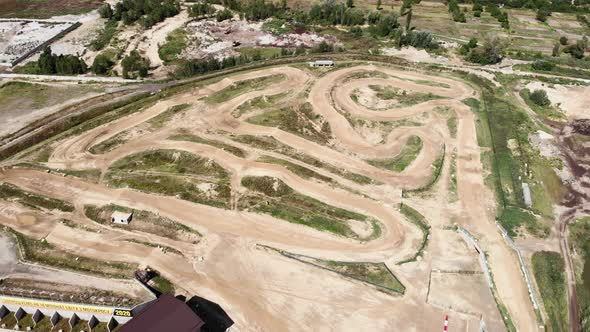 Enduro motocross off road track. Motorcycle professional track. alt