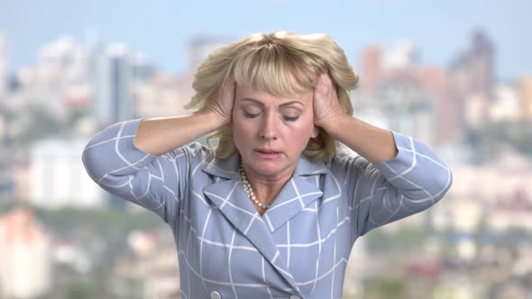 Stressed Woman Pulling Out Her Hair. alt