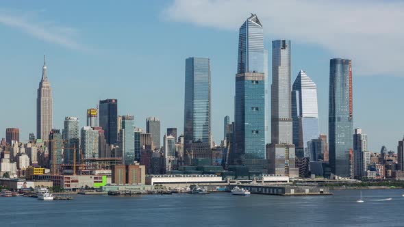 Hudson Yards and Empire State Building, New York City Skyline Day ...