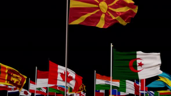 Macedonia Flag With World Flags In Alpha Channel