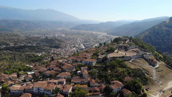 Berat Albania Aerial Cityscape Views