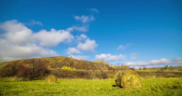 Mountain Meadow Timelapse at the Autumn Sunrise Time alt