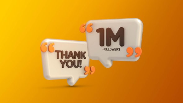 1 M million Followers Social Media Animation alt