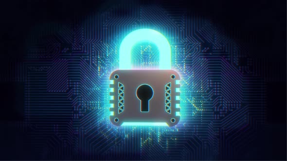 Creative Digital Data Security Concept with Lock alt