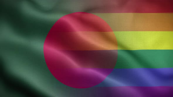 LGBT Bangladesh Flag Loop Background 4K alt