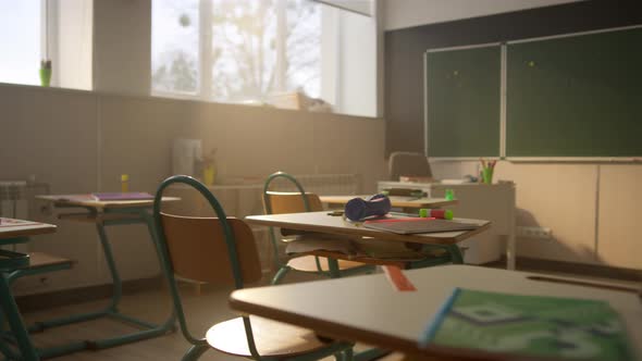 School Auditorium with Desks and Chairs alt