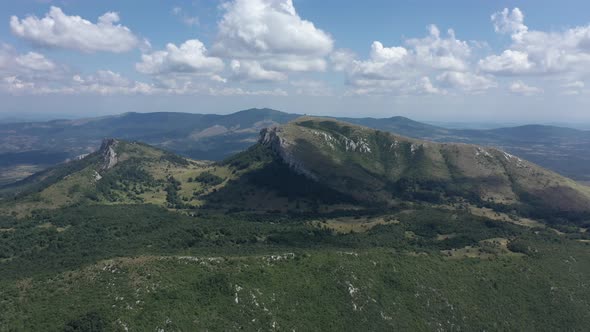 Summer scenery of Stol and Deli Jovan mountains 4K drone footage
