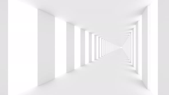 Empty White Corridor