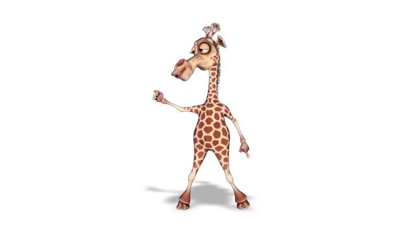 Cartoon 3D Giraffe Dance  Looped on White alt