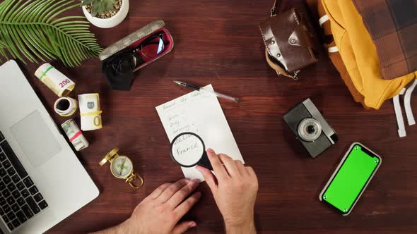 Reading List for Travelling with Magnifying Glass Top View alt