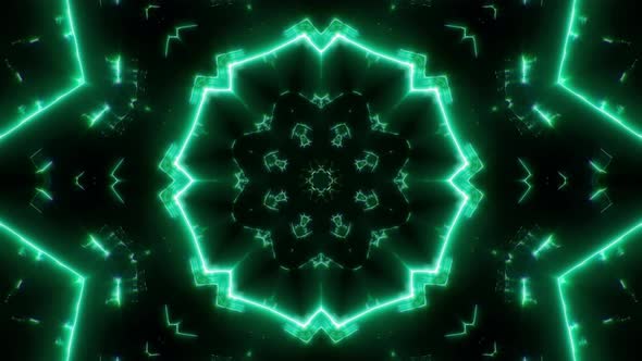 Shining Green Laser Beam Light Kaleidoscope Loop 4K 03, Motion Graphics