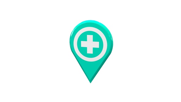 Map Location Pin With Doctor Icon Cyan V8 alt