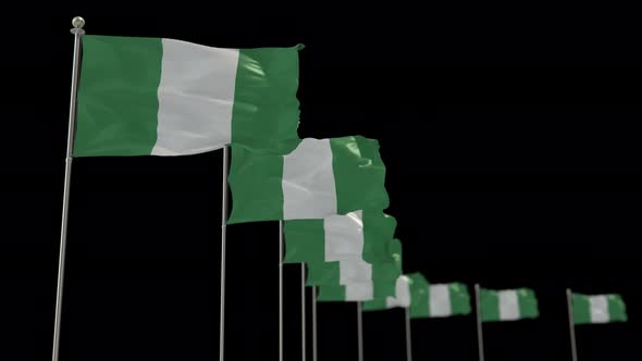 Nigeria Row Flag With Alpha