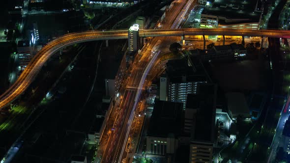 Osaka Night City Roads Urban Traffic Timelapse alt