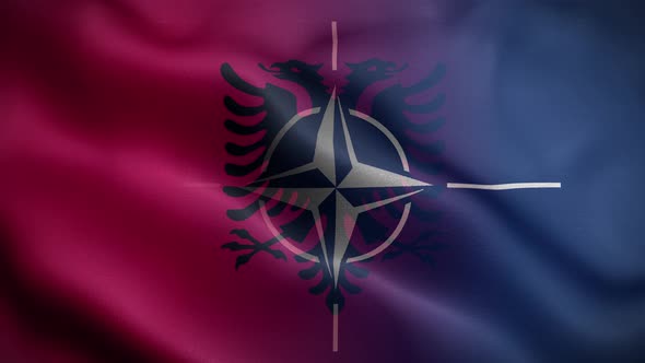 Nato Albania Flag Loop Background 4K