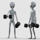 Alien Doing Front Dumbbell Raise Exercise - VideoHive Item for Sale