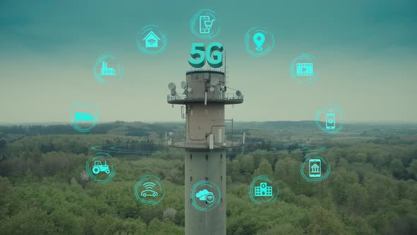 5G Network Tower Iot Internet Of Things Future Benefits Motion Graphics