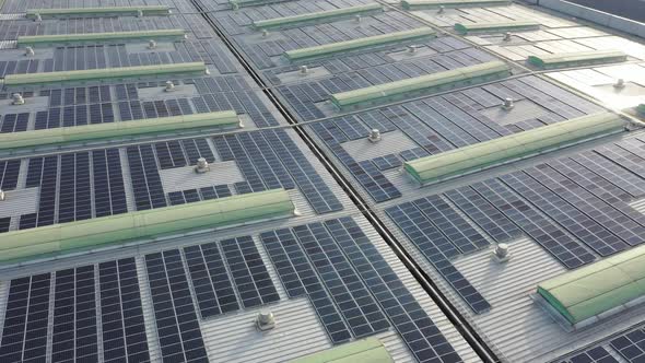 Solar power station on factory rooftop