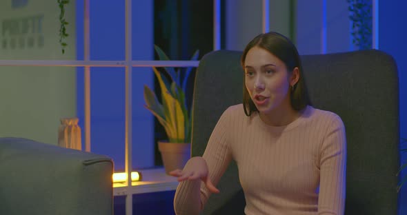 Portrait Woman Businesswoman at a Meeting with Partners Discussing a Business Project alt