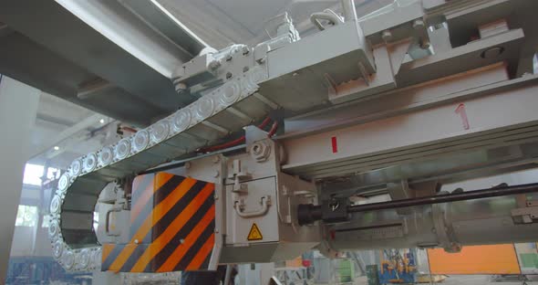 Stationary Tap Hole Drilling Machine Moving Forward Blast Furnace Film Grain alt