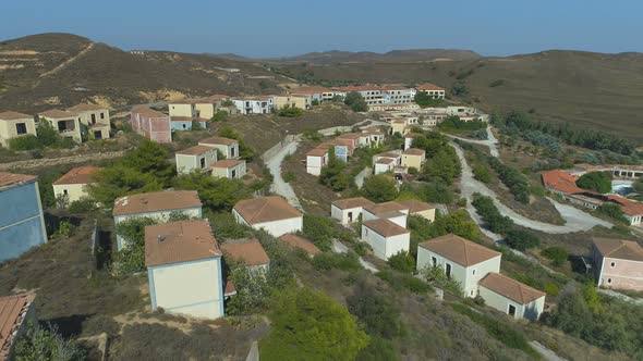 Ghost Town with Empty Hotels and Villas in Limnos, Greece