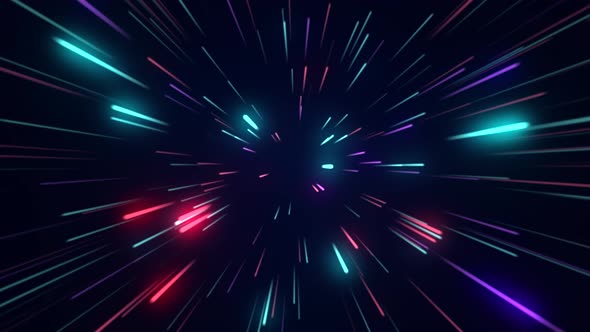 Hyperspace Jump in Colorful Through the Stars to a Distant Space