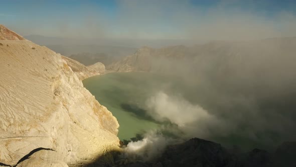 Volcanic Crater Where Sulfur Is Mined alt