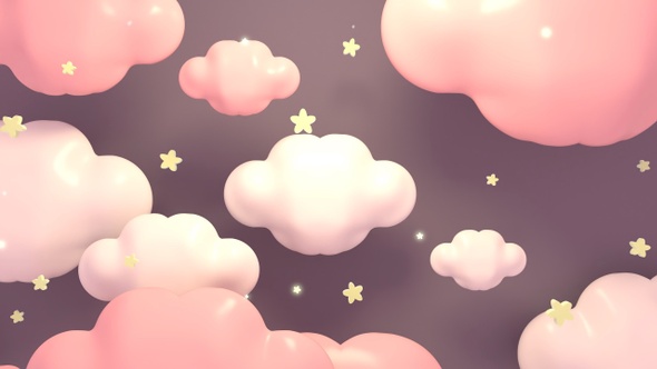Pink Clouds And Stars By Tykcartoon Videohive