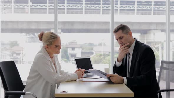 stressed businessman, conflict fight at workplace concept. alt