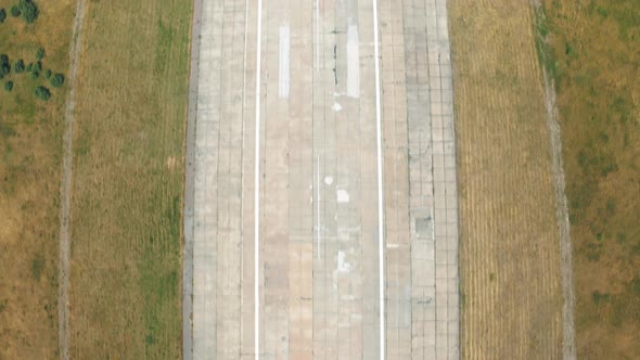 Runway Take Off Over the Airport. Airplane Picking Up Speed Accelerating Before Flight alt