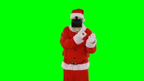 Santa claus using virtual glasses alt