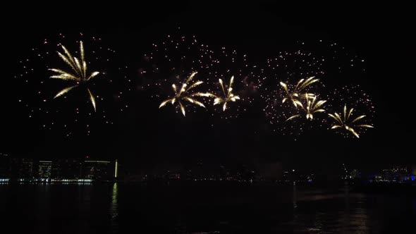 Fireworks Lighting Up the Sky As Part of 50Th Golden Jubilee UAE National Day Celebrations in Yas alt