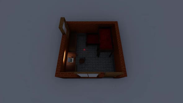 Isometric placement of the bedroom