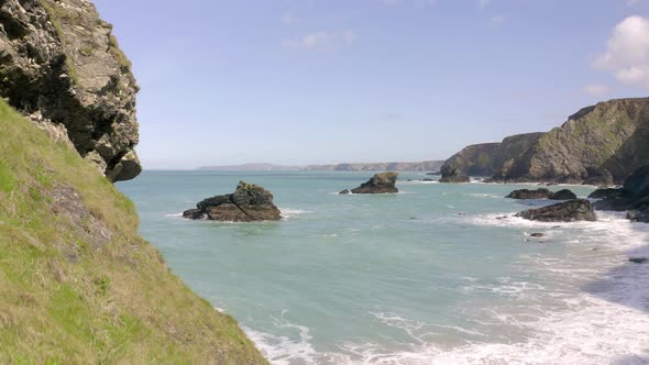 A Bay in The Rocky Coastline of the Godrevy Heritage Coast in Cornwall UK alt