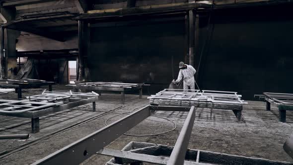 Painter in a factory