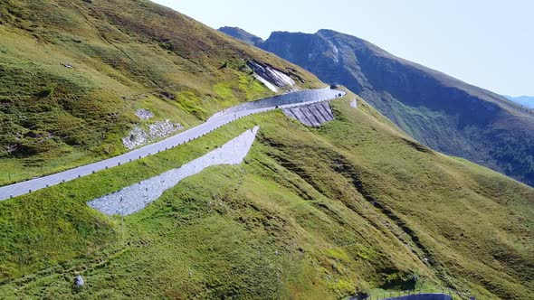 Drone Aerial View of Grossglockner High Alpine Road in Austria alt
