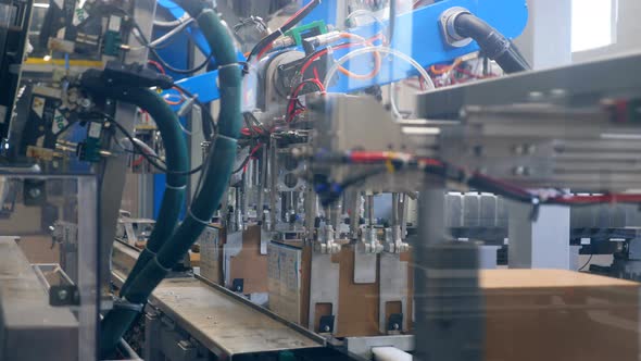 Transporter Is Relocating Carton Boxes While Packing, Stock Footage