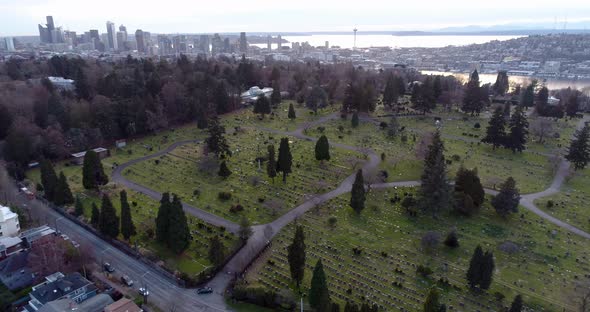 Seattle Capitol Hill Cemetary And City View alt