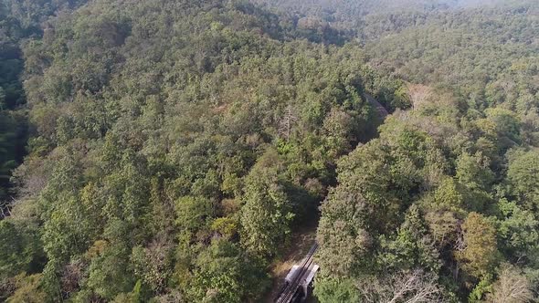 Aerial Footage Showing Great View Of The Historic Railway Which is Part Of The Longest Railway Tunne alt