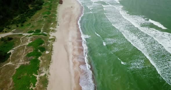 Aerial View of Waves on Baltic Sea