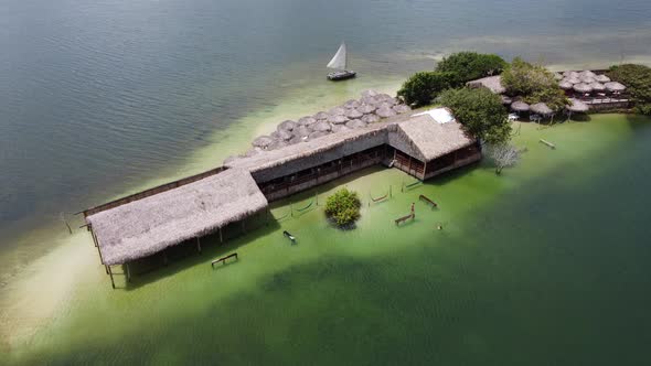 Jericoacoara Ceara Brazil. Scenic sand dunes and turquoise rainwater lakes alt