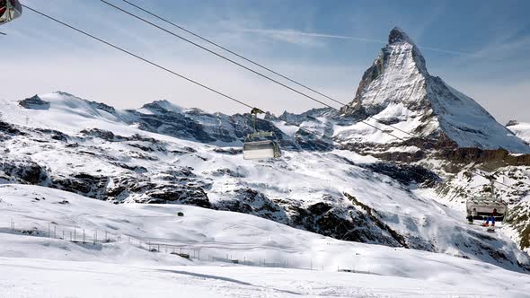 Beautiful Footage of the Famous Zermatt Ski Resort with the Iconic Matterhorn Peak alt