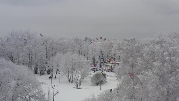 A Winter Cityscape After a Snowfall