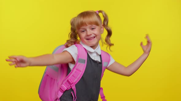 Schoolgirl Listening Music Dancing Disco Fooling Around Having Fun Expressive Gesticulating Hands alt